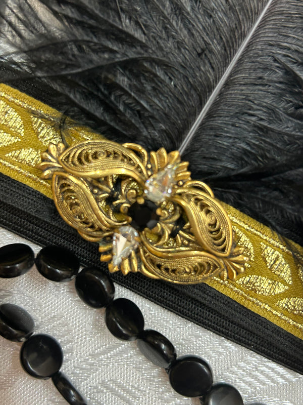 Elegantes Charleston Gatsby Set mit Kopfschmuck