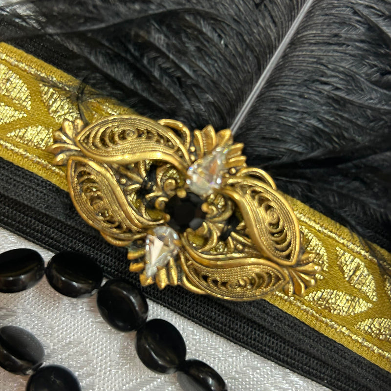 Elegantes Charleston Gatsby Set mit Kopfschmuck