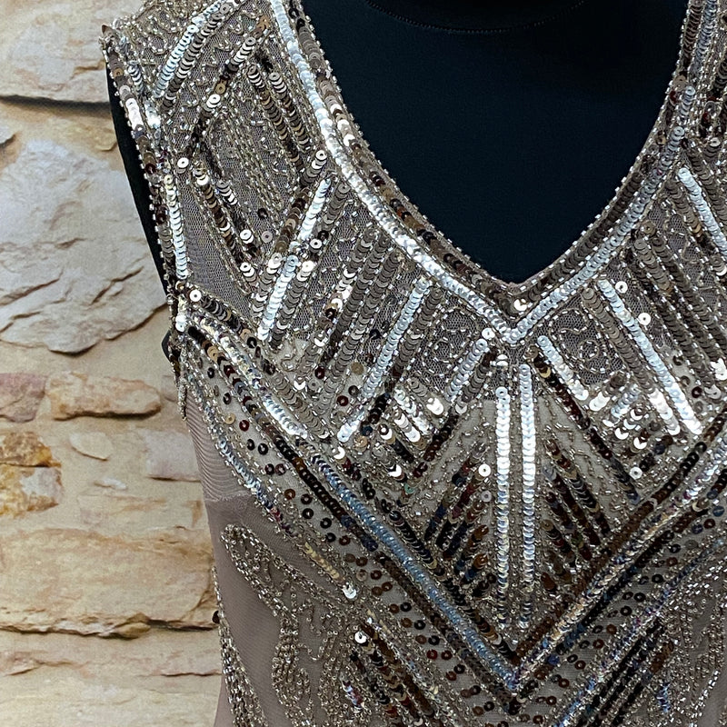 Hochwertiges 3teilige Charlestonkleid im 20er Jahre Stil Gr.36