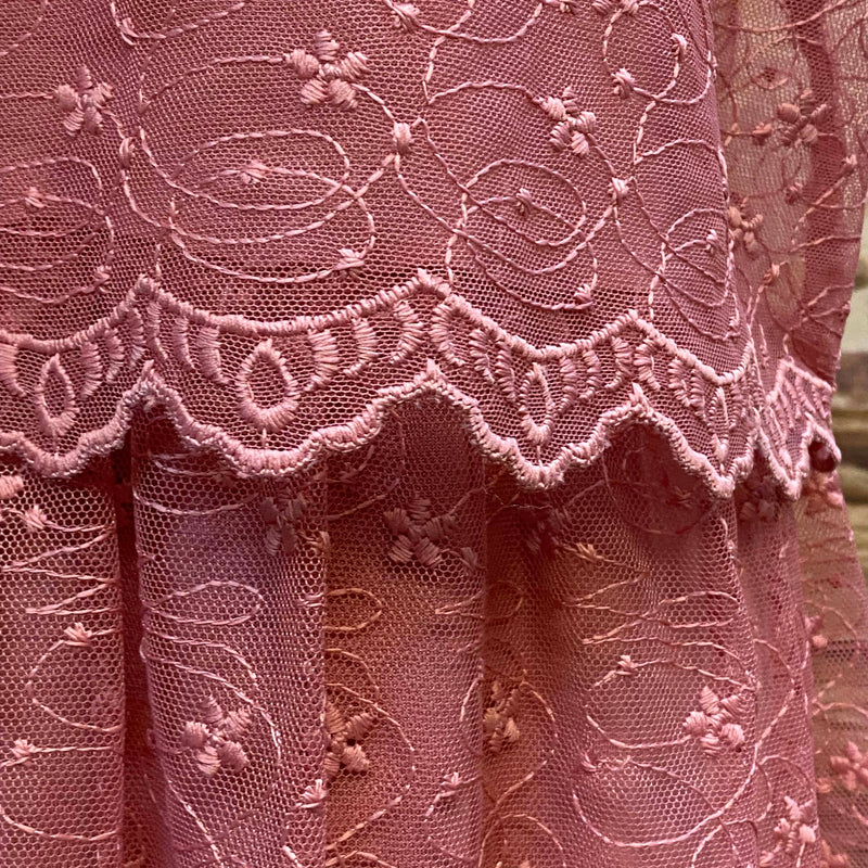 20er Jahre Spitzen-Kleid Rosé – Gr. 42K