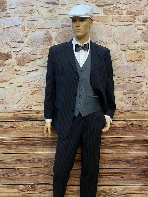 20er Jahre Herren Outfit Gr. 52 Nadelstreifen mit Weste