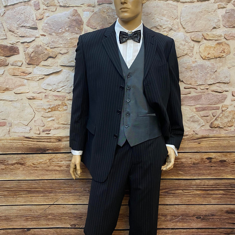 20er Jahre Herren Outfit Gr. 52 Nadelstreifen mit Weste