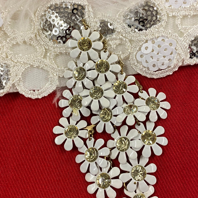 20er Jahre Damen Set Accessoires weiß/silber