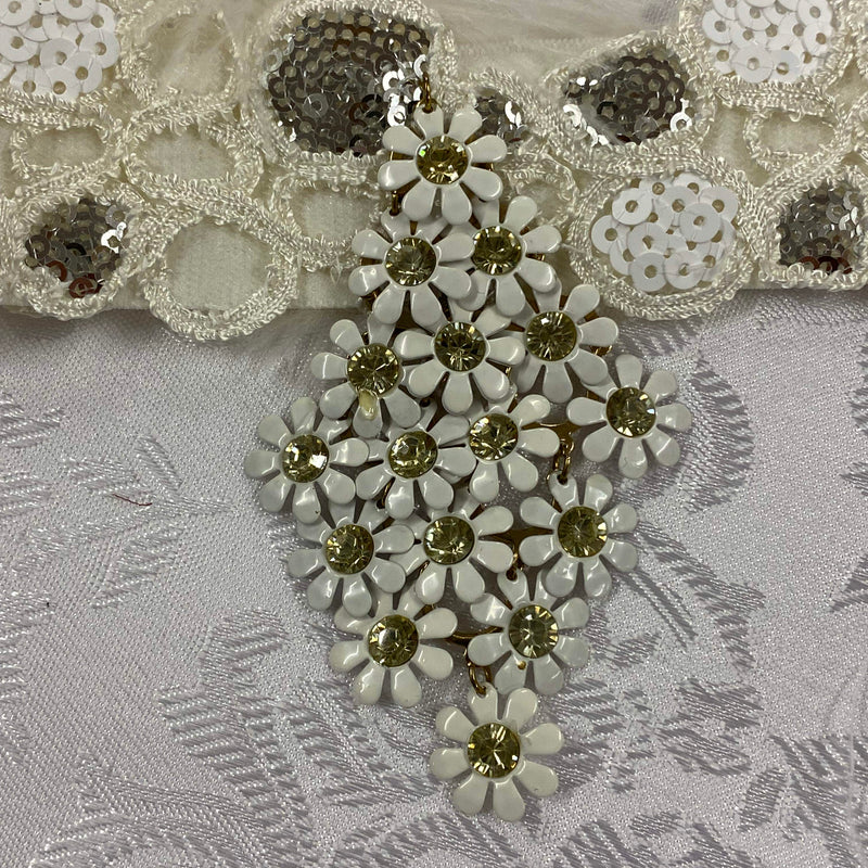 20er Jahre Damen Set Accessoires weiß/silber