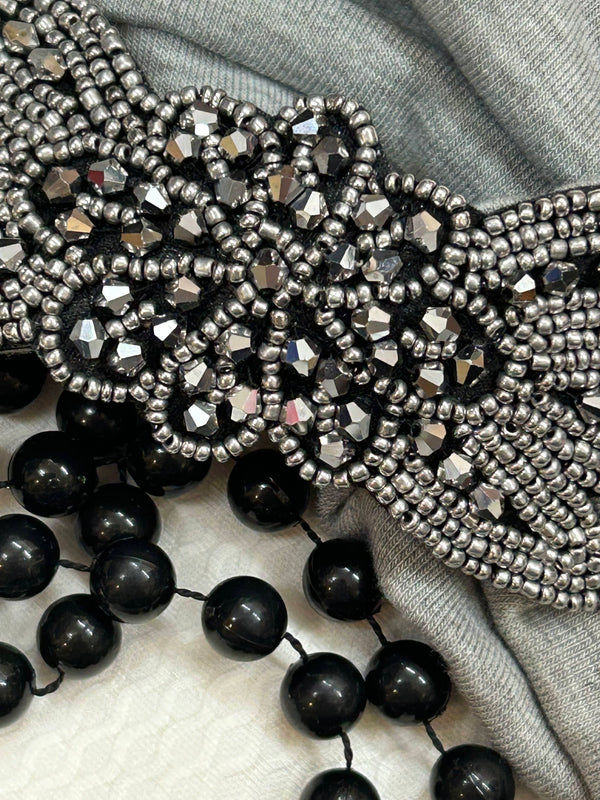Elegantes 1920er Jahre Damen Accessoires-Set in Silber