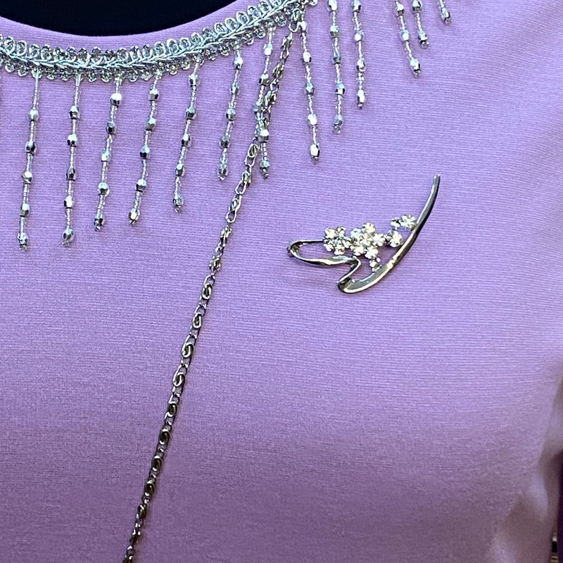 Hochwertiges Kleid im 20er Jahre Stil, mit kl.Handtasche und Kopfschmuck Gr.50