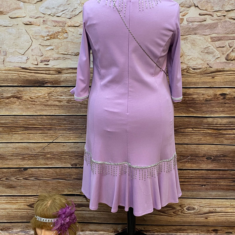 Hochwertiges Kleid im 20er Jahre Stil, mit kl.Handtasche und Kopfschmuck Gr.50