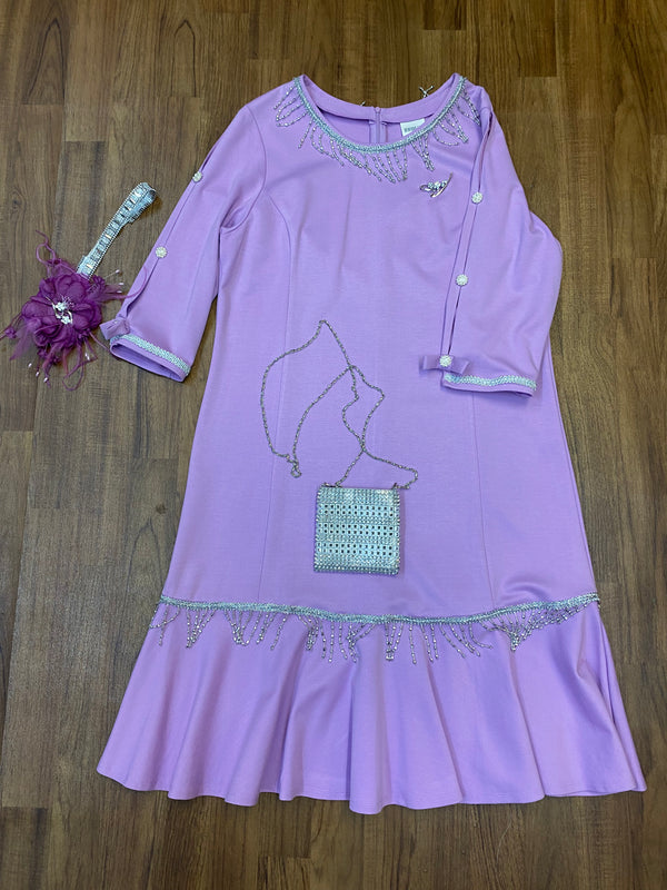 Hochwertiges Kleid im 20er Jahre Stil, mit kl.Handtasche und Kopfschmuck Gr.50