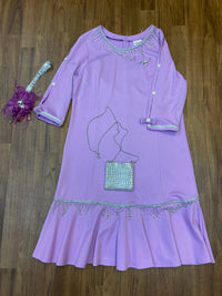 Hochwertiges Kleid im 20er Jahre Stil, mit kl.Handtasche und Kopfschmuck Gr.50