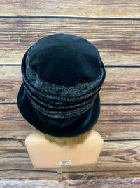 Chapeau de laine noir chapeau de pot chapeau cloche dans le style des années 1920, taille 57