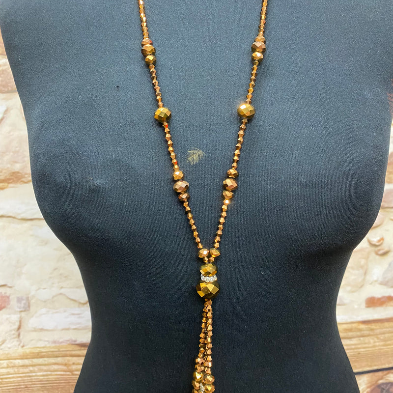 20er Damen-Set, Turban, Brosche und Perlenkette