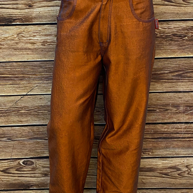 „Vintage 90er Baggy Jeans Herren orange mit 2Pac Schriftzug Streetwear Hose“