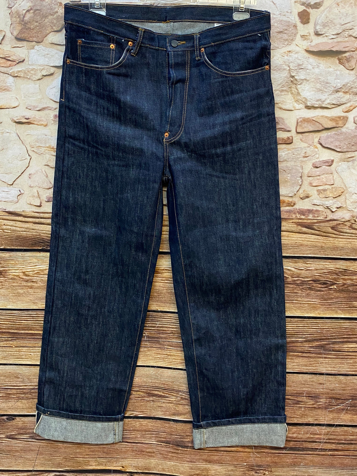 Klassische 50er Jahre Workwear Jeans, Trousers, Blue-Denim