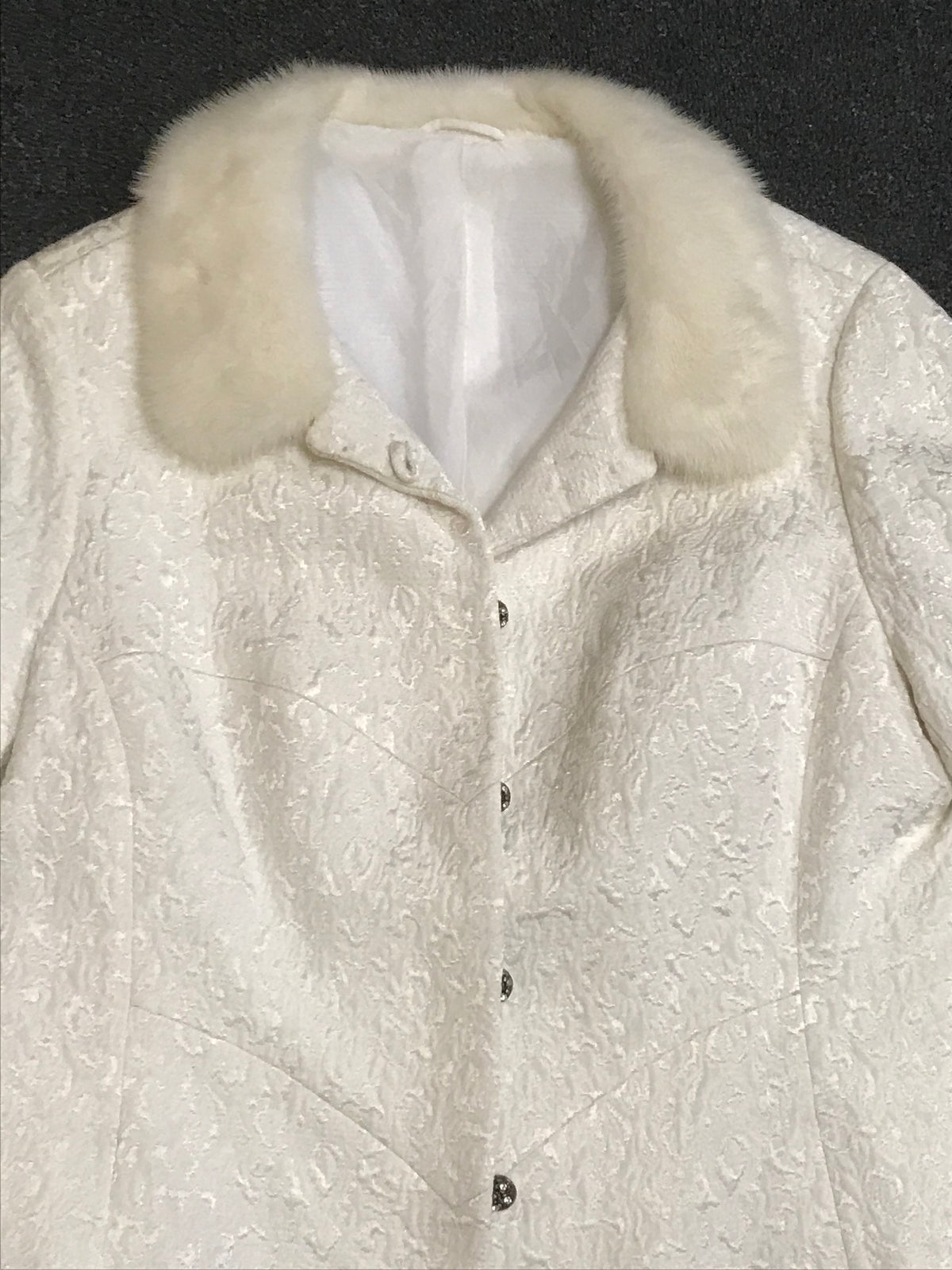 Costume vintage blanc pour femme des années 60, taille 42 