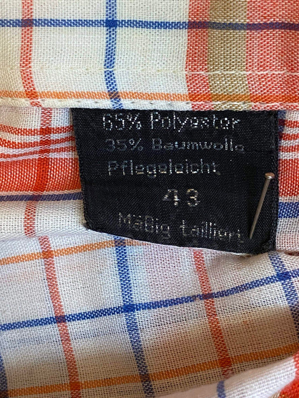 Vintage Karohemd mit Krawatte – Gr. 43
