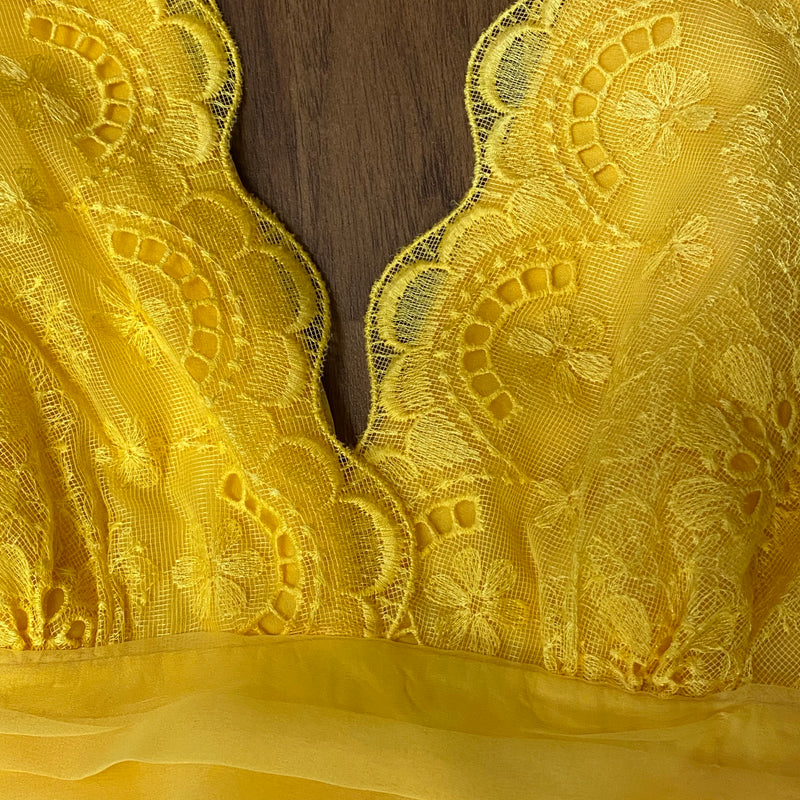 Original 70er Jahre Vintage Maxikleid Gr.36 in knalligem Gelb