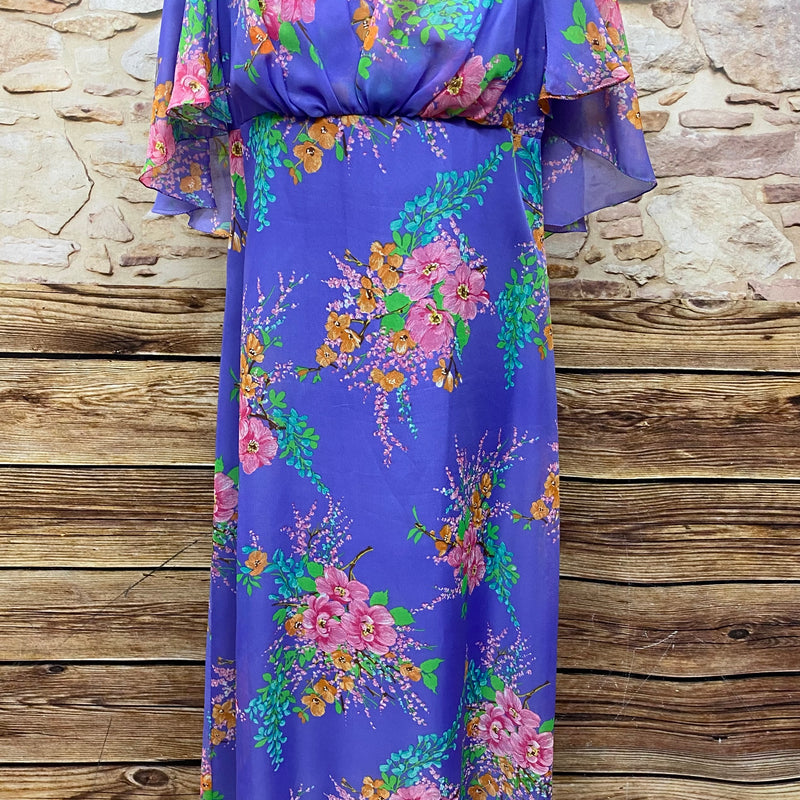 70er Jahre Maxi-Kleid True Vintage Original Gr.44