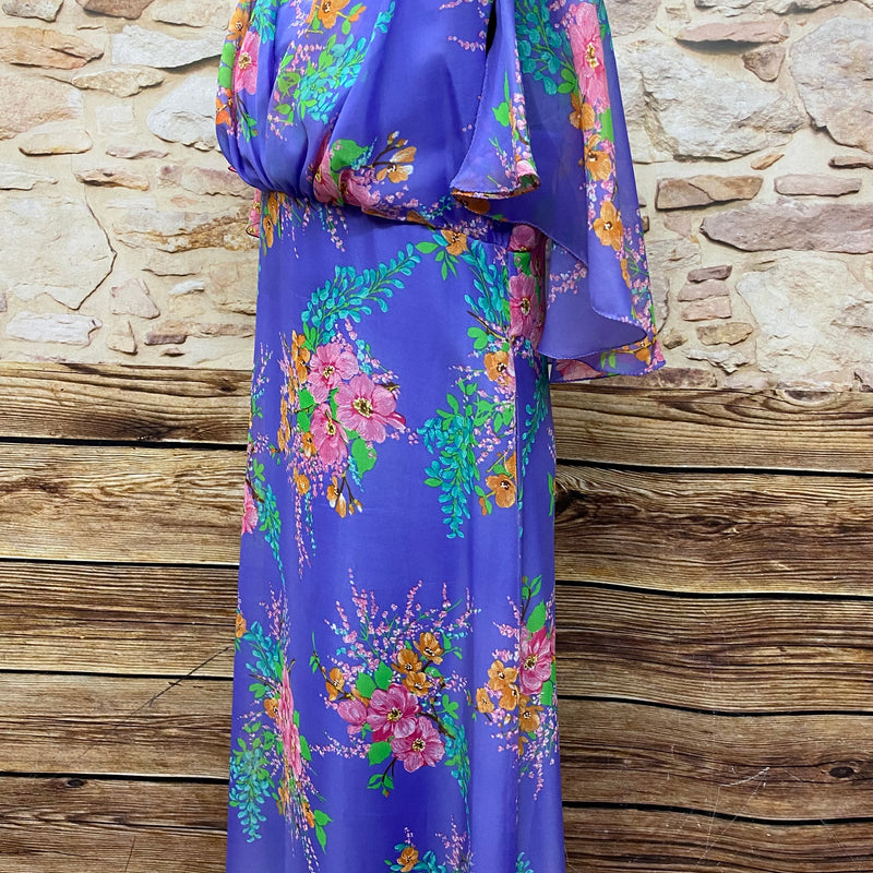 70er Jahre Maxi-Kleid True Vintage Original Gr.44