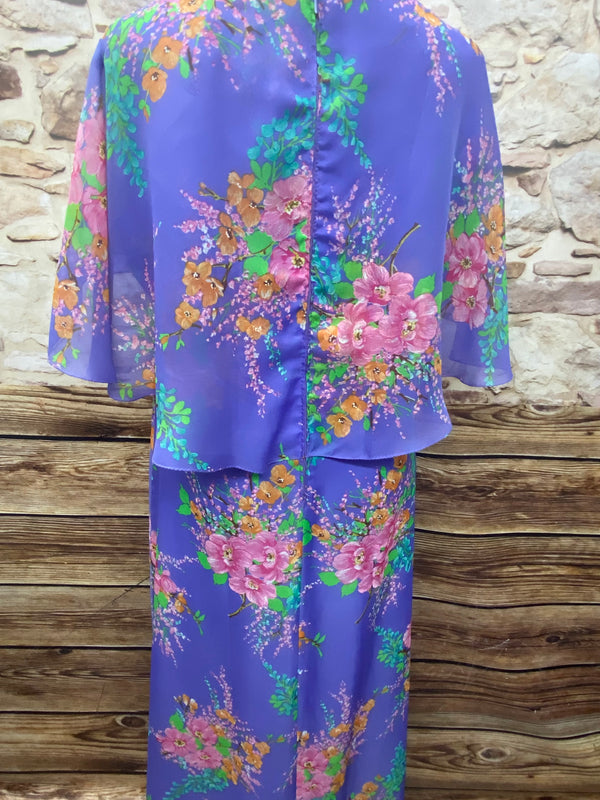 70er Jahre Maxi-Kleid True Vintage Original Gr.44