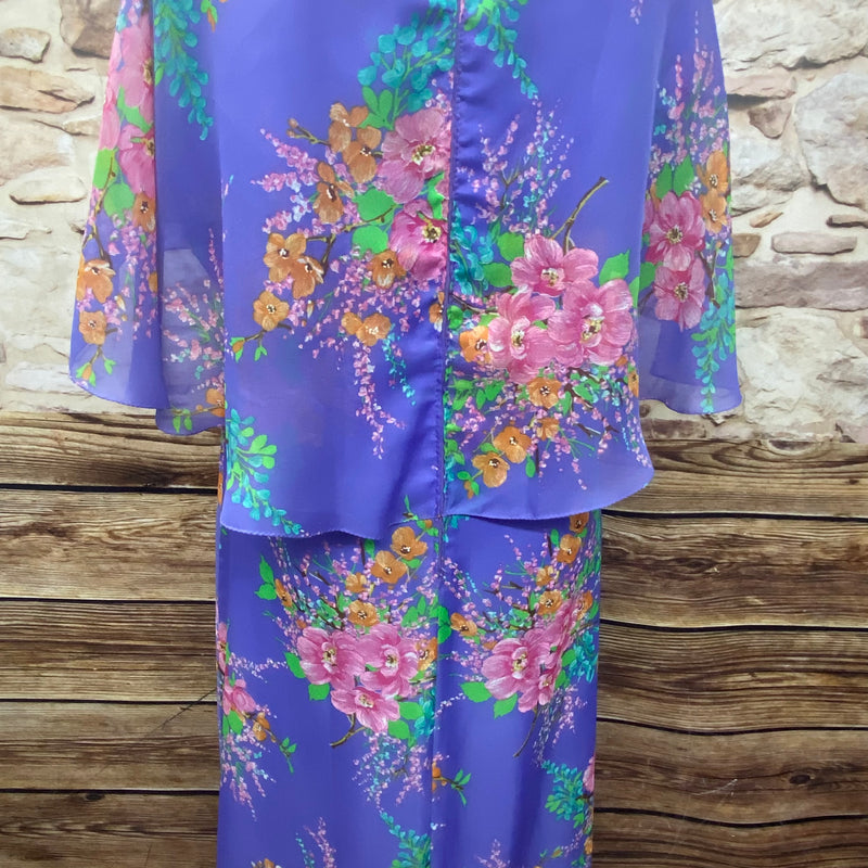 70er Jahre Maxi-Kleid True Vintage Original Gr.44