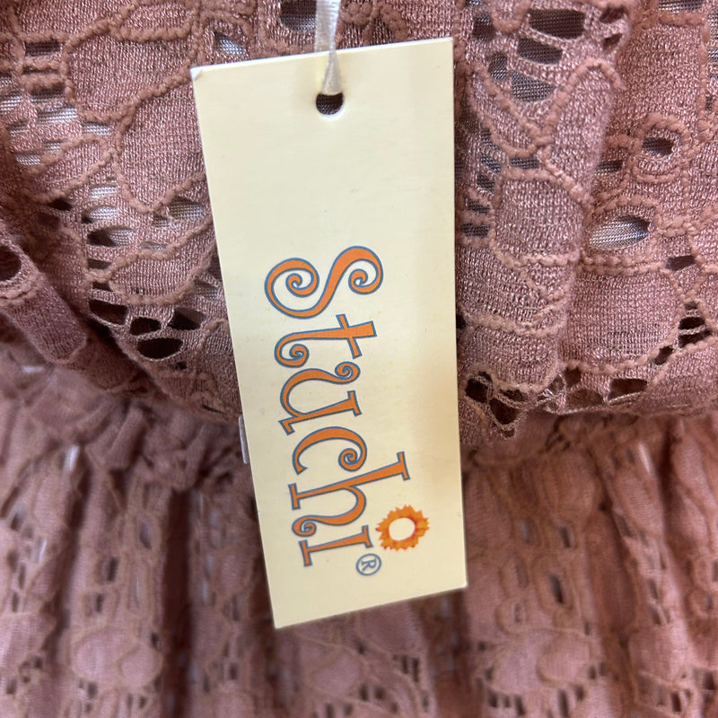 Stuchi Spitzen-Top S/M – Off-Shoulder in Cappuccino