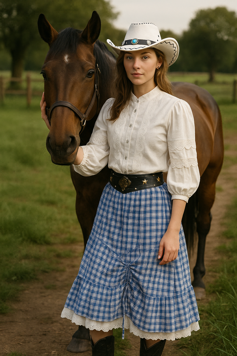 Country Charme in Blau – Komplettes Damen-Outfit Gr. 36