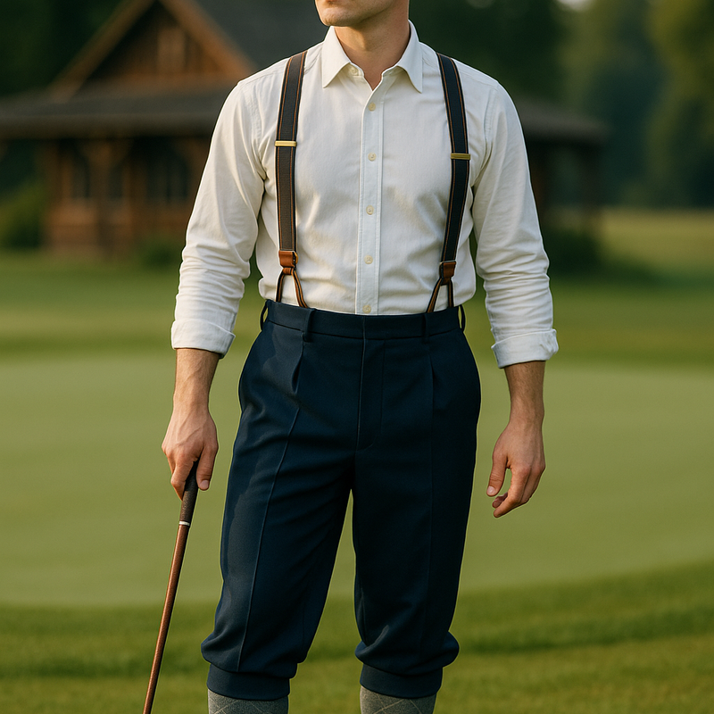 Marineblaue Knickerbocker Gr. 52 – 20er-Jahre-Golfer-Look, Bund 97 cm