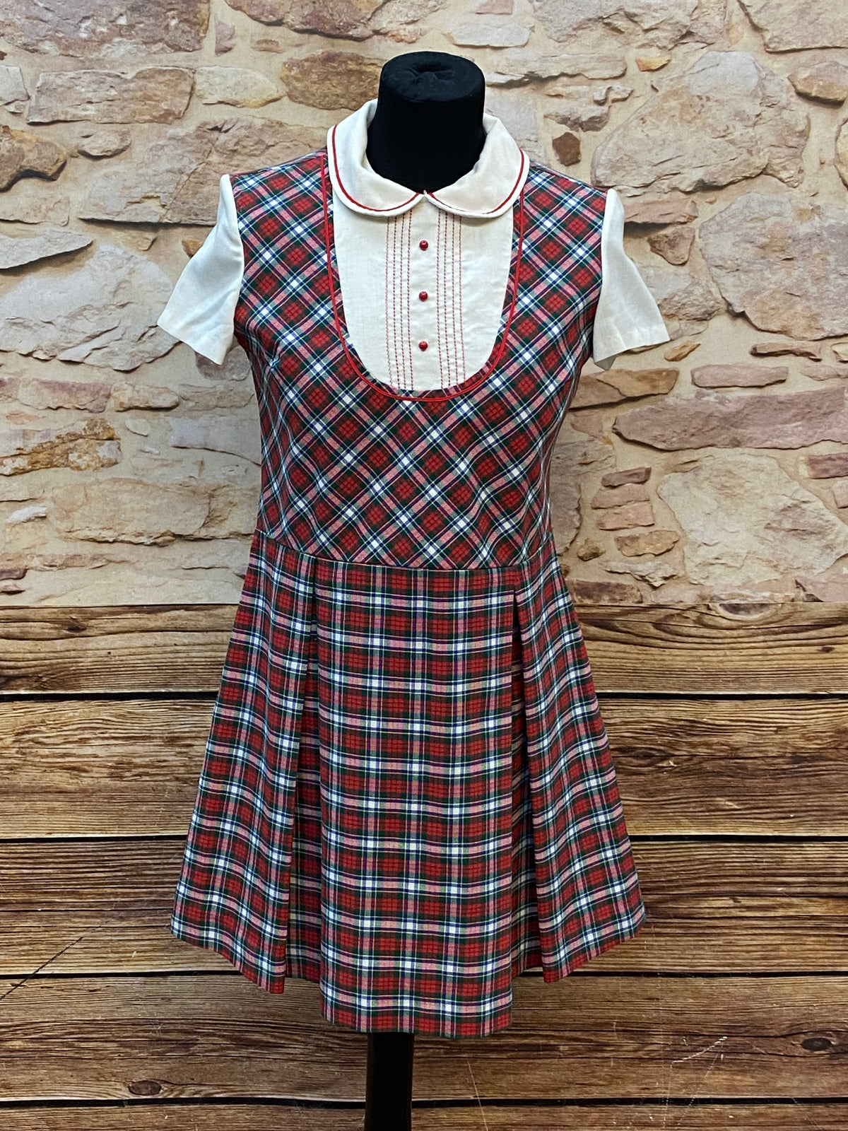 Robe vintage à carreaux années 70 taille S