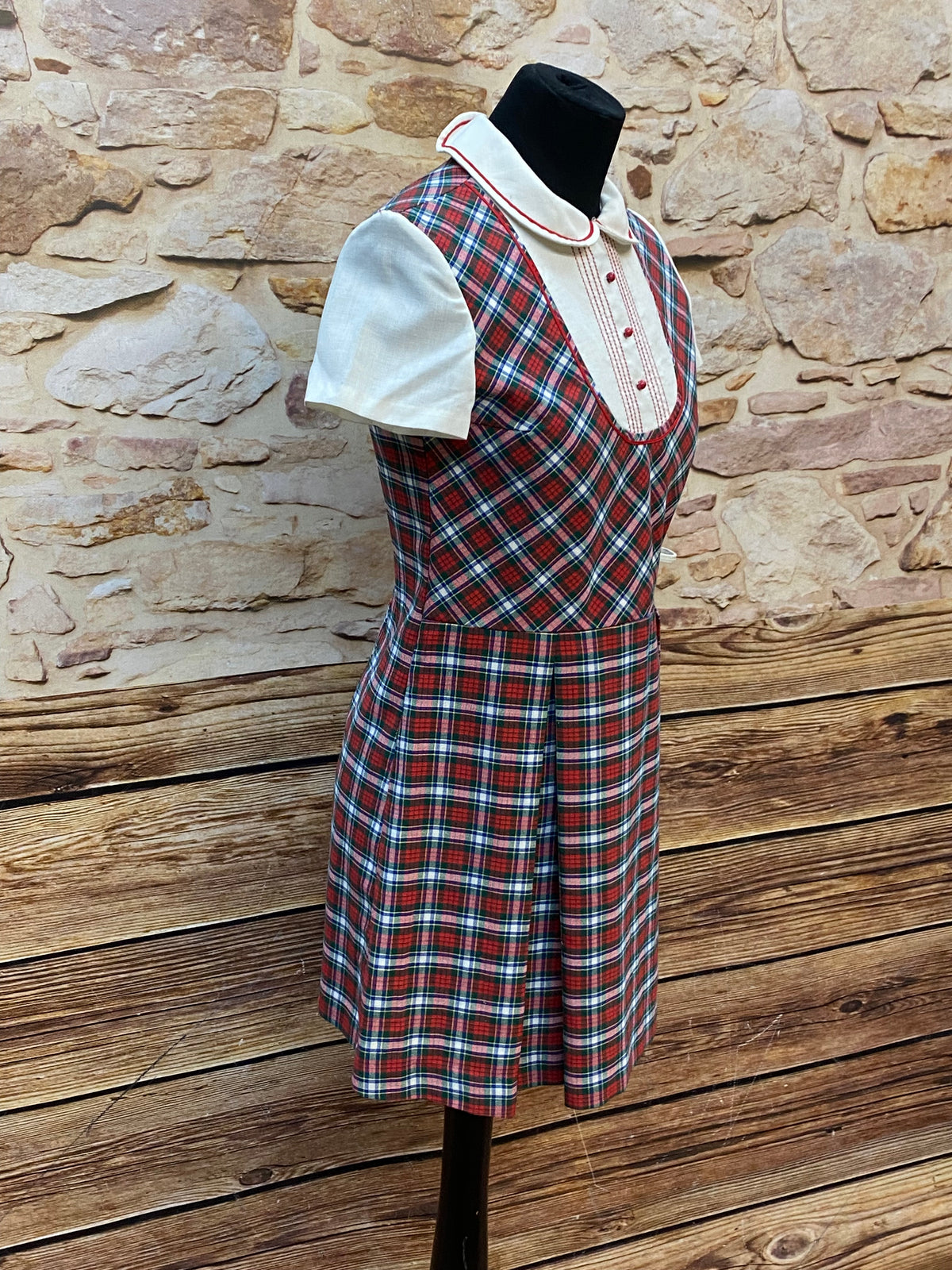 Robe vintage à carreaux années 70 taille S