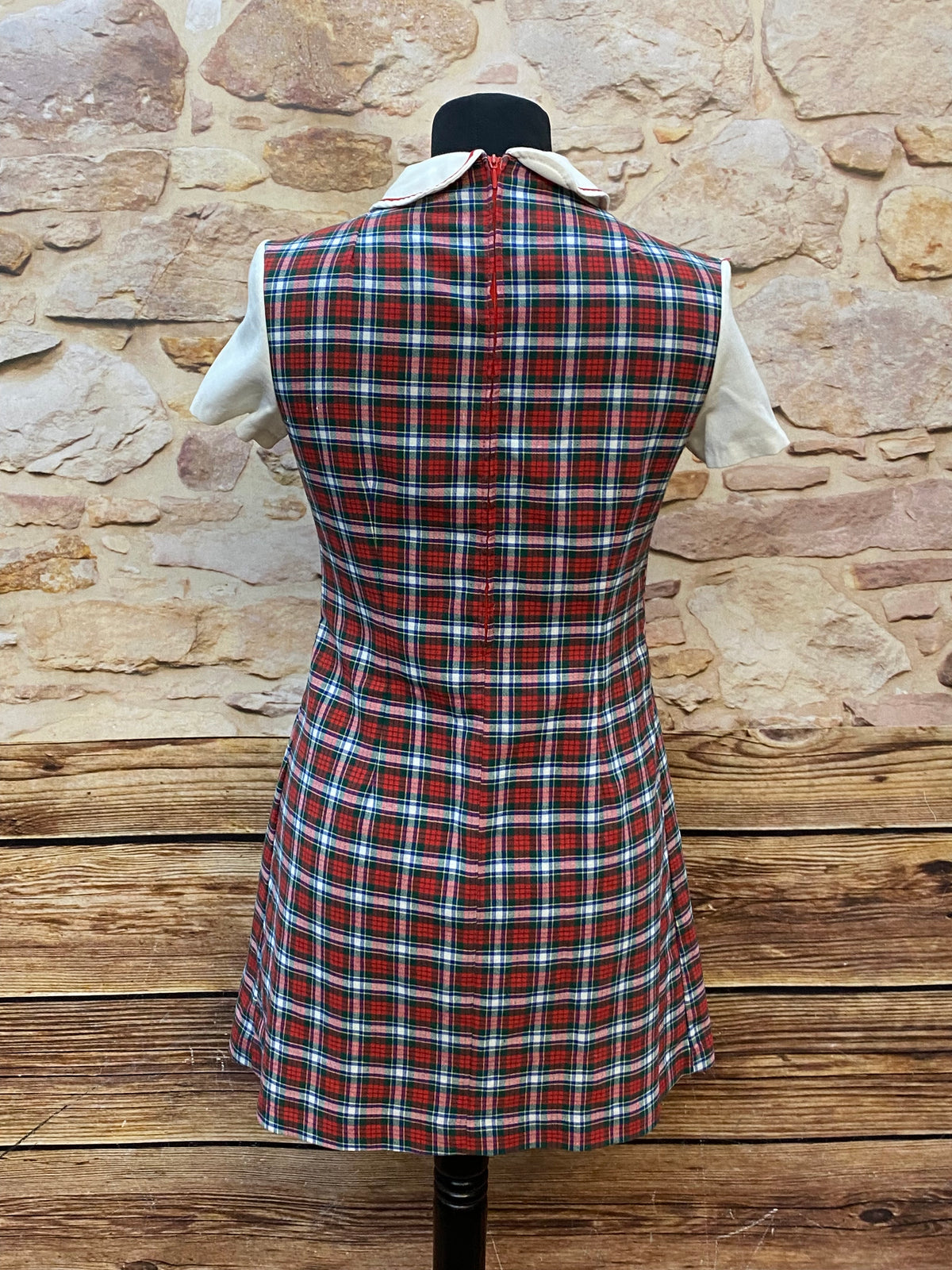 Robe vintage à carreaux années 70 taille S