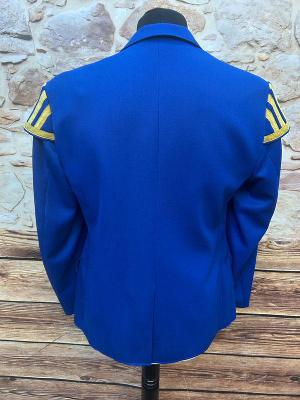 Vintage Uniformjacke Blau mit goldenen Epauletten – Größe ca. 48