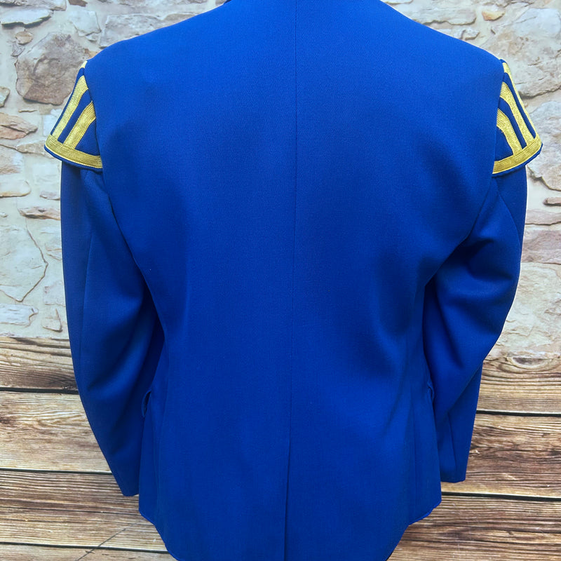 Vintage Uniformjacke Blau mit goldenen Epauletten – Größe ca. 48