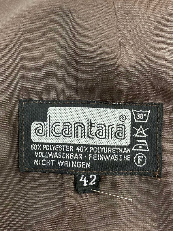 Vintage Damen Weste Gr. 42 Braun – Alcantara Optik im Sale, Ansicht 4