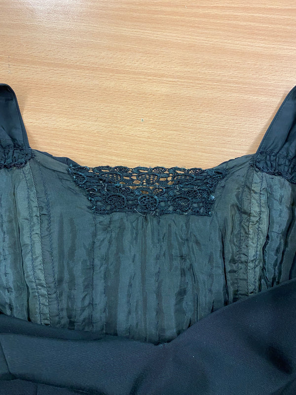 Schwarzes Vintage Cocktailkleid 3teilig, orginal 1950er Gr.38