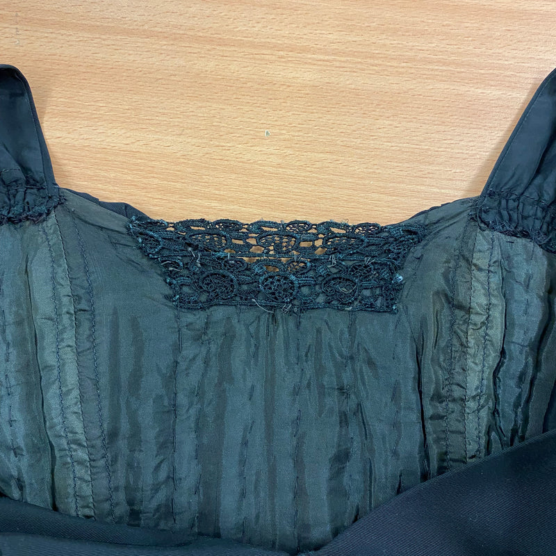 Schwarzes Vintage Cocktailkleid 3teilig, orginal 1950er Gr.38