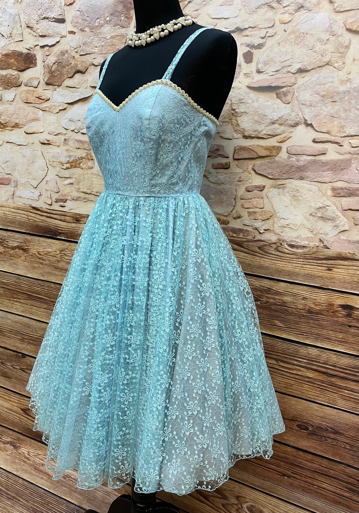 Robe vintage taille 34 bleu clair années 50