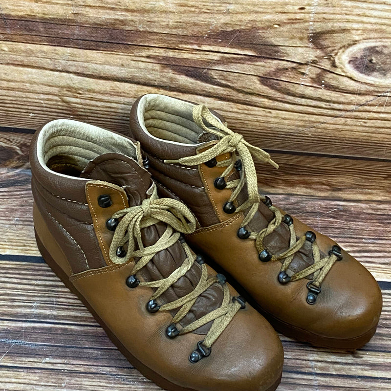 Braune Vintage Trachten-Schnürstiefel für Damen, Größe 40