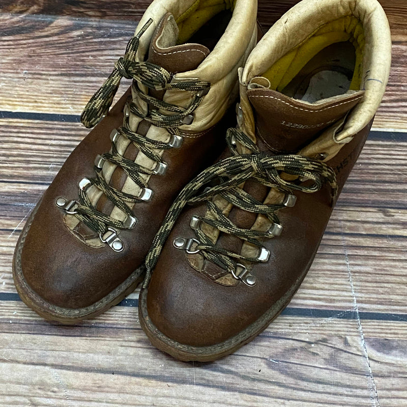 Braune Vintage Trachten Schnürstiefel aus Leder – Größe 41 – Dachstein 