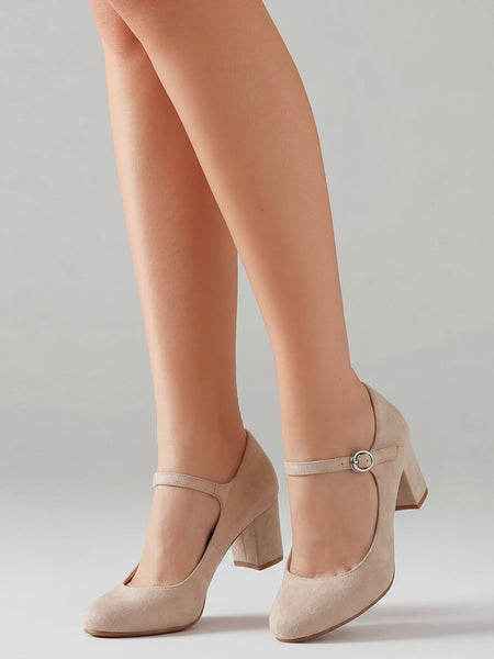 Vintage Mary Jane Pumps Damen Beige Gr. 38