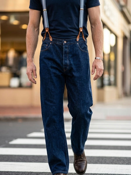 Vintage Levi’s 501 Herren Jeans Blau W38 L38 – Rockabilly 50er Jahre Stil mit Hosenträgern