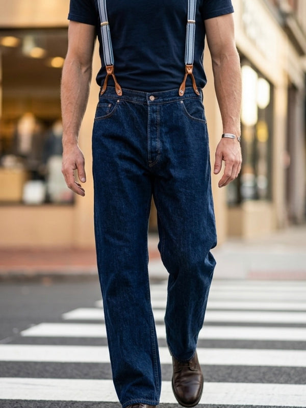 Vintage Levi’s 501 Herren Jeans Blau W38 L38 – Rockabilly 50er Jahre Stil mit Hosenträgern