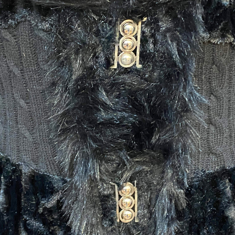 Edle Damen Kunstfell Jacke Teddyjacke Schwarz, Gr.XL (42)