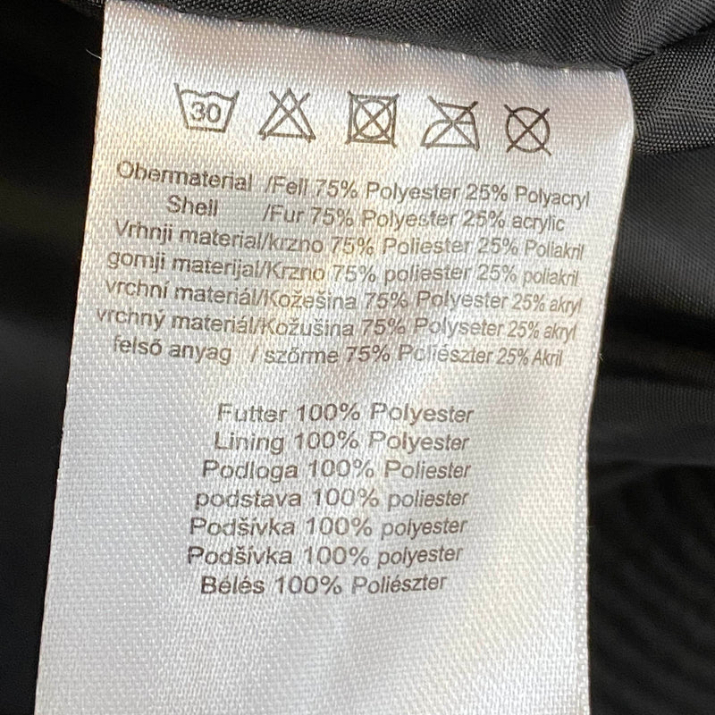 Vintage Plüsch-Teddyjacke in Schwarz, Gr. S