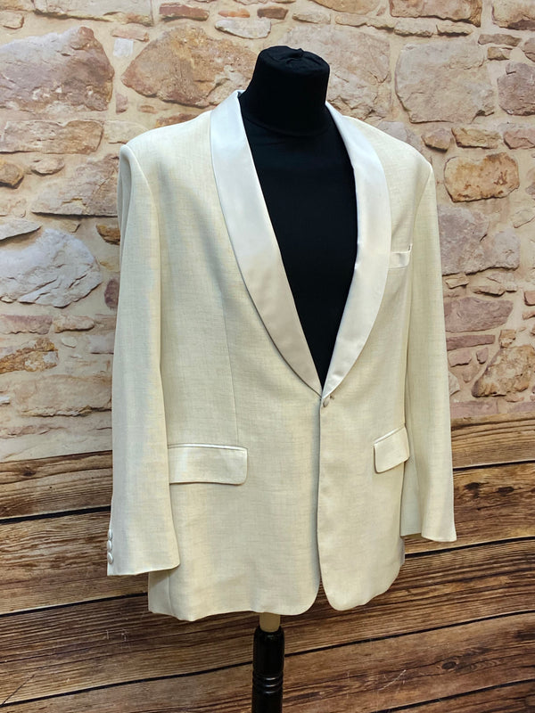 Vintage Smoking-Blazer in Creme – Gr. 50