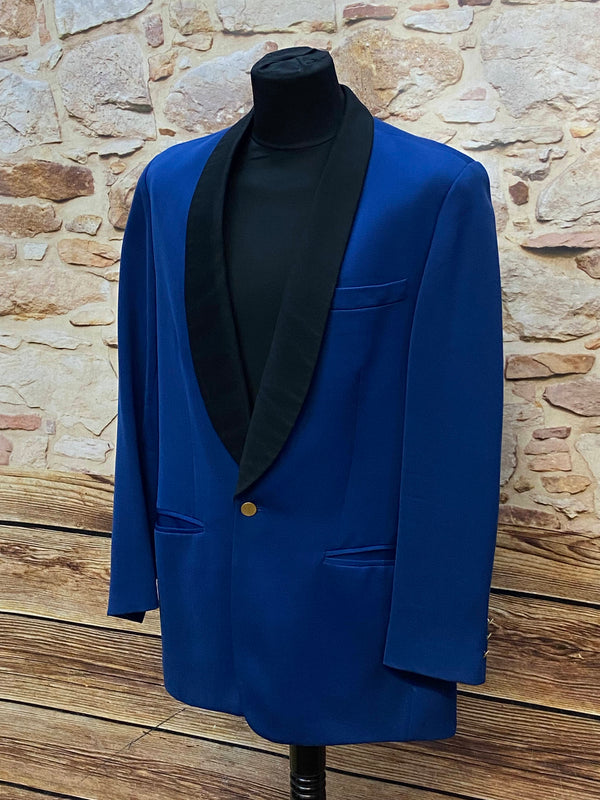 Royalblauer Vintage Smoking-Blazer – Gr. 50/52