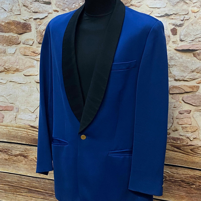 Royalblauer Vintage Smoking-Blazer – Gr. 50/52