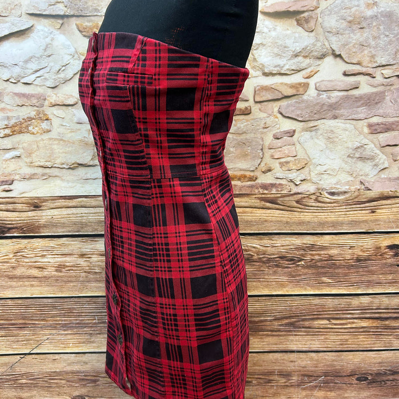 REVIEW Bandeau-Kleid im Karo-Design – Gr. 36