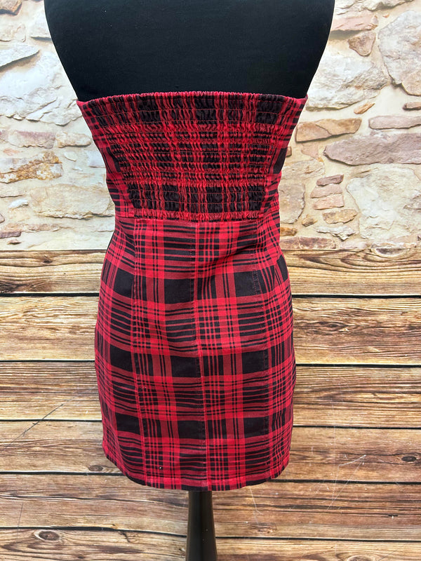 REVIEW Bandeau-Kleid im Karo-Design – Gr. 36
