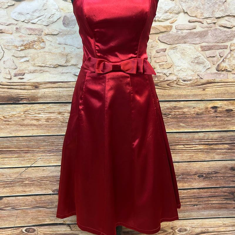 Cocktailkleid in Rot mit Schleife – von Lissa, Gr. 36 (ungetragen)