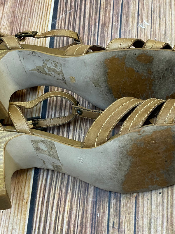 Vintage Riemchen Sandalen Damen Braun Leder Gr. 40, Ansicht 3